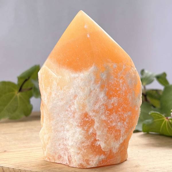 Orange calcite - part polished - Image 7