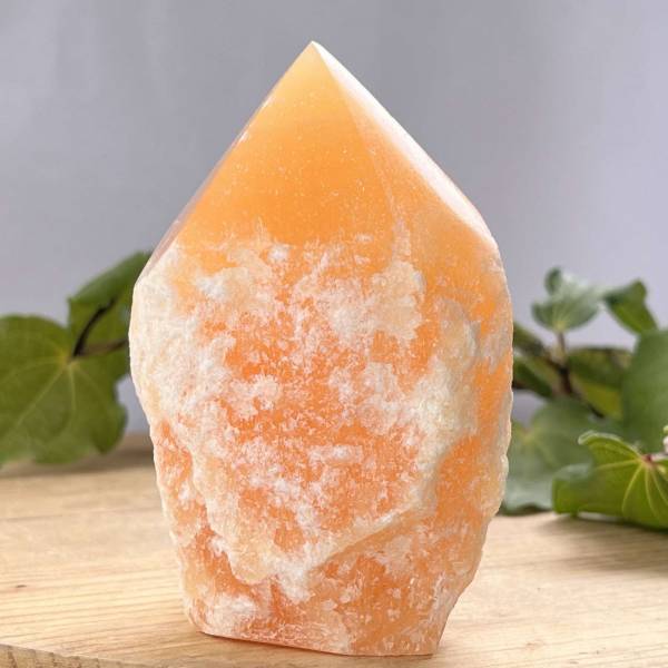 Orange calcite - part polished - Image 5