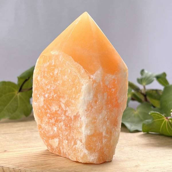 Orange calcite - part polished - Image 4