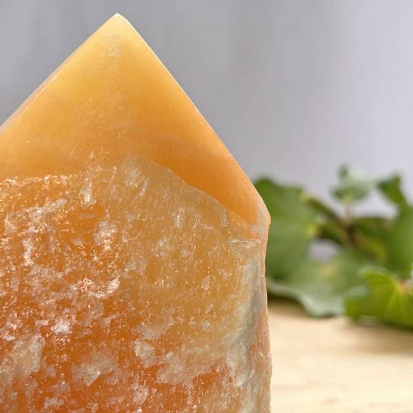 Orange calcite - part polished - Image 2