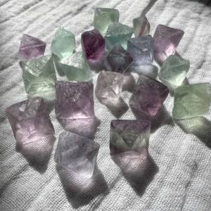 natural fluorite octahedrons shades of purple and green NZ online crystal shop