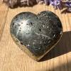 golden iron pyrite heart polished smooth with some natural crevices