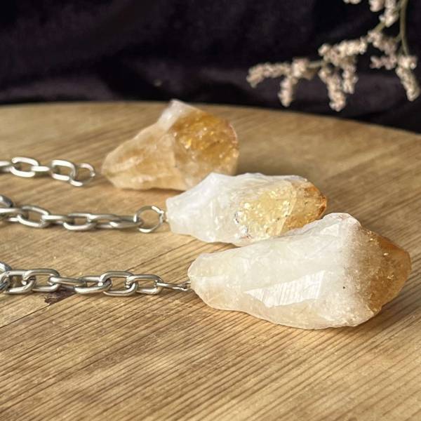 Citrine point keyring