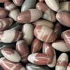 Shiva lingam brown and cream polished ovals of granite from the Narmada river in India Narmedeshwar