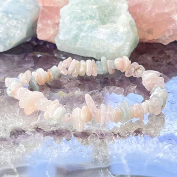Morganite and aquamarine bracelet