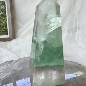 green and clear fluorite obelisk natural crystal home decoration artworks