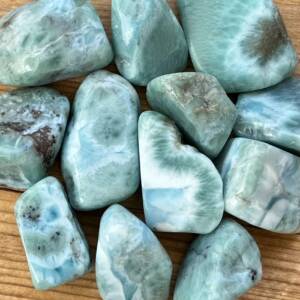 natural larimar tumblestones