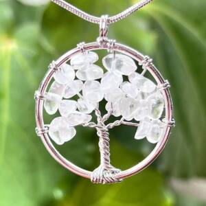 Quartz tree of life pendant