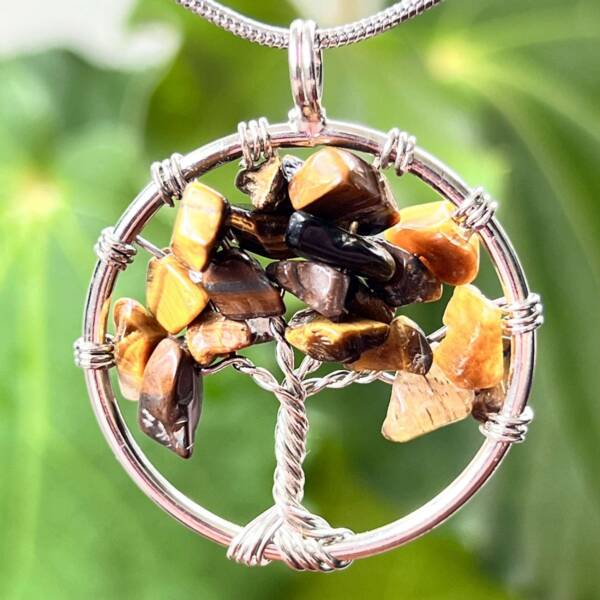 Golden tiger eye tree of life pendant - Image 2