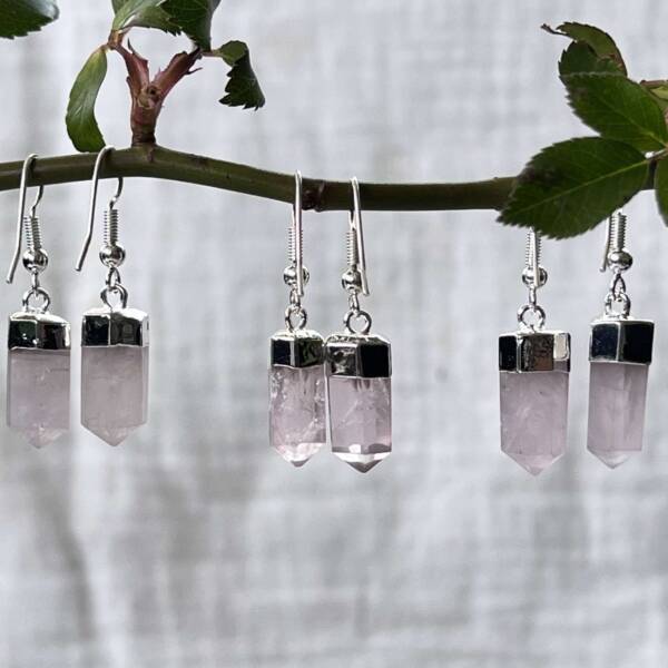 Rose quartz earrings - Image 3