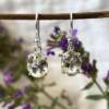 green amethyst earrings set in silver