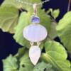 natural tanzanite, blue lace agate and moonstone pendant