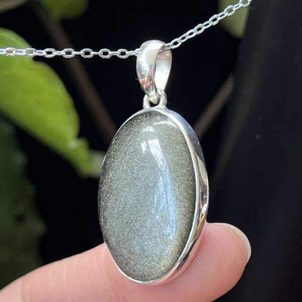 Golden sheen obsidian pendant - Image 2
