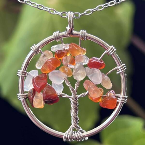 carnelian tree of life pendant