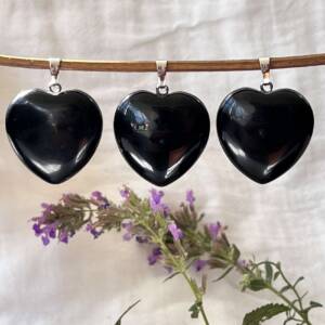 black obsidian heart pendant