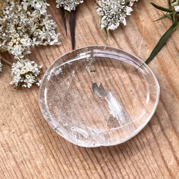 clear quartz palmstone