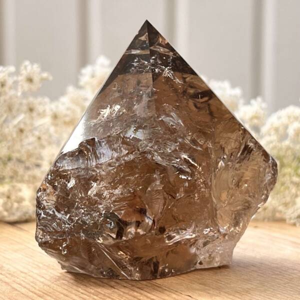 partly polished smokey quartz