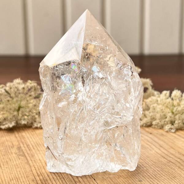 natural clear quartz part polished