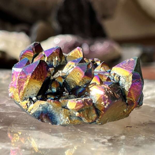 Rainbow aura quartz cluster - Image 3