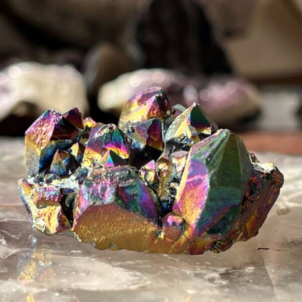 Rainbow aura quartz cluster - Image 4
