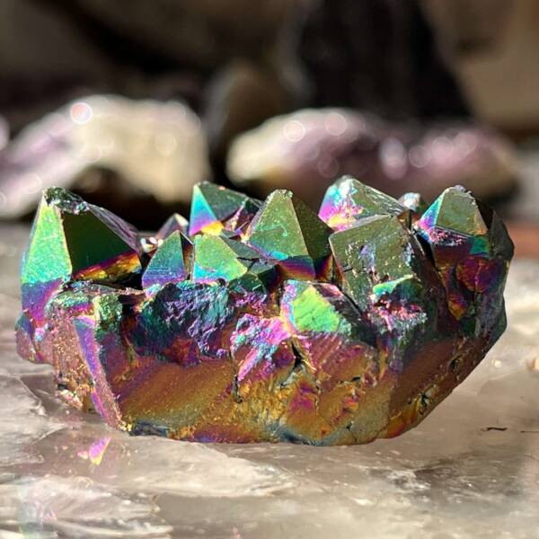 Rainbow aura quartz cluster - Image 5