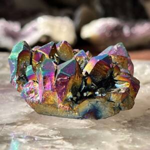 rainbow aura quartz cluster