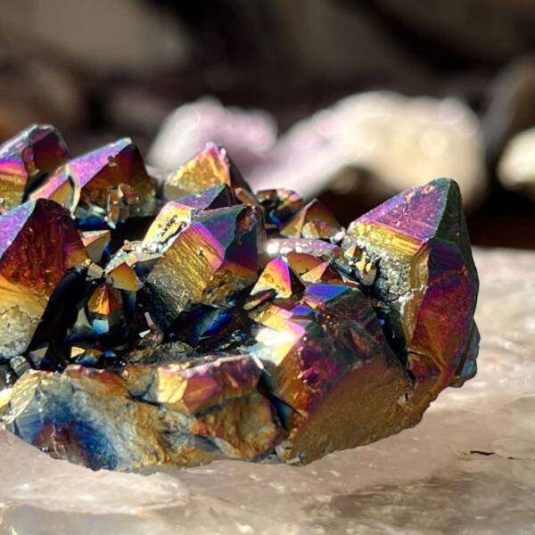 Rainbow aura quartz cluster - Image 2