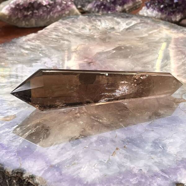 Smokey quartz ‘vogel cut’ point - Image 4