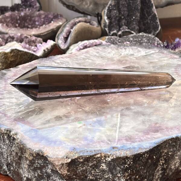 Smokey quartz ‘vogel cut’ point - Image 5
