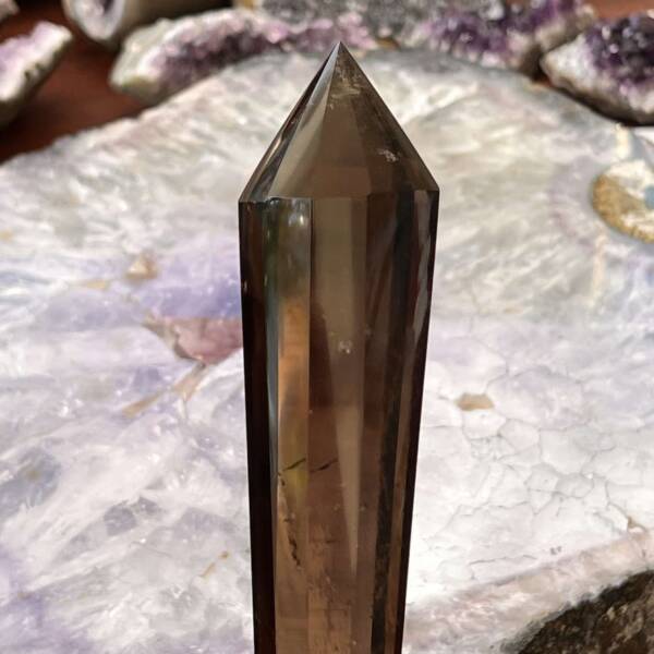 Smokey quartz ‘vogel cut’ point - Image 4
