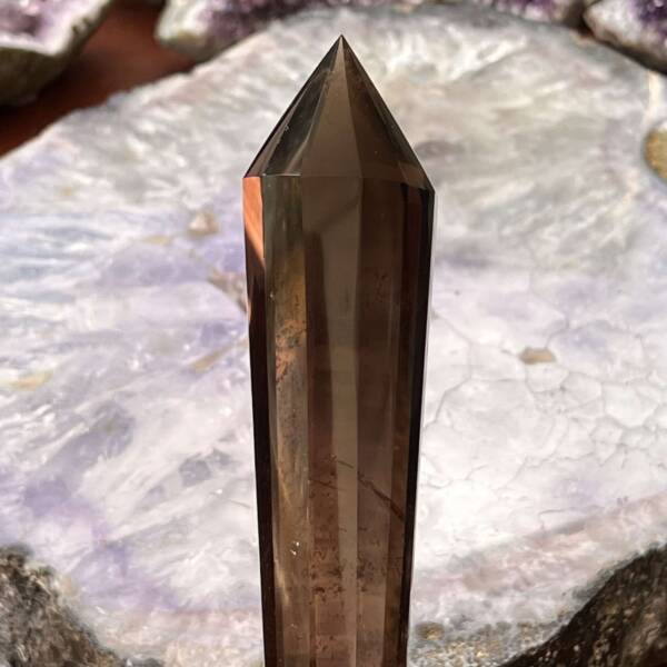 Smokey quartz ‘vogel cut’ point - Image 7