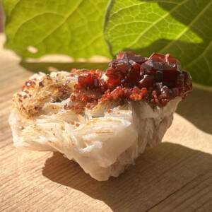 vanadinite crystals on a gypsum matrix