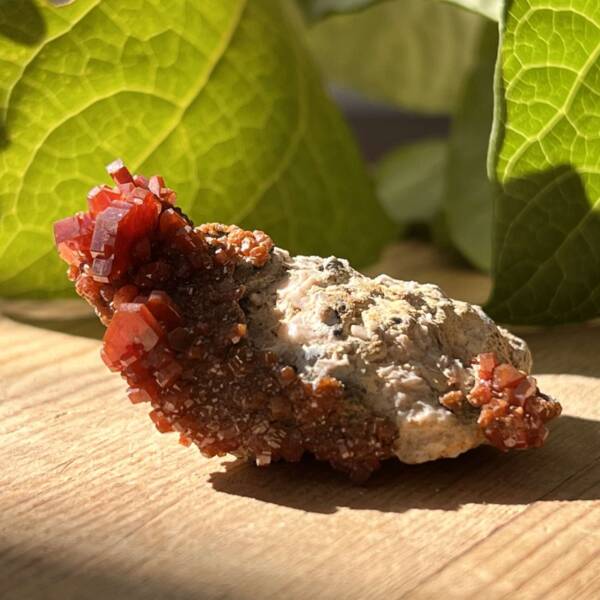 vanadinite crystals on natural bedrock