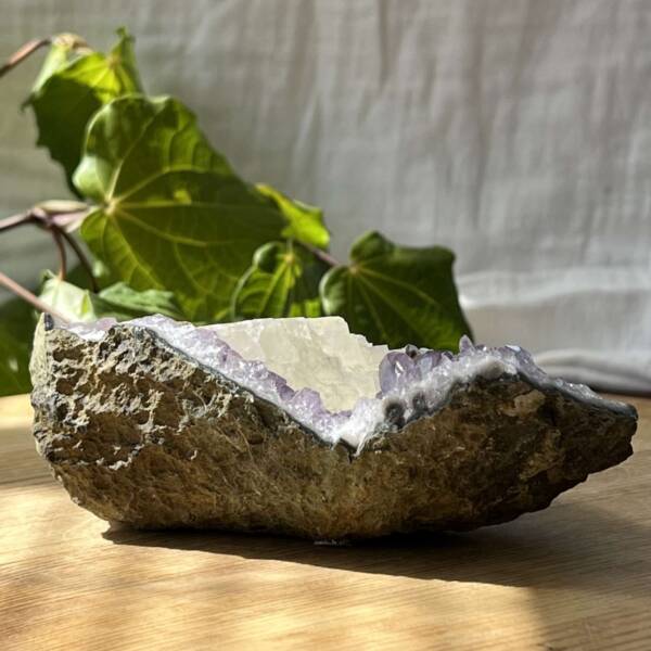 Amethyst cluster with calcite - Image 7