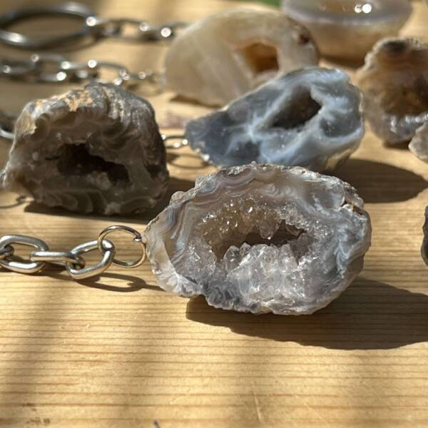 agate geode keyring