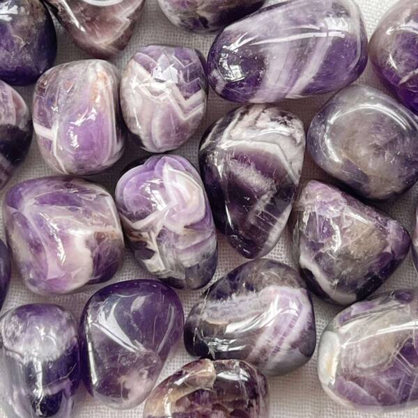 chevron amethyst tumblestones