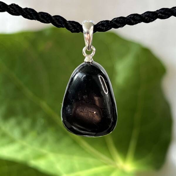 shungite pendant set in silver