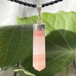 pink banded calcite pendant