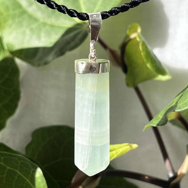 pistachio calcite pendant