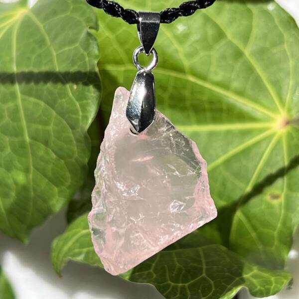 natural rose quartz pendant