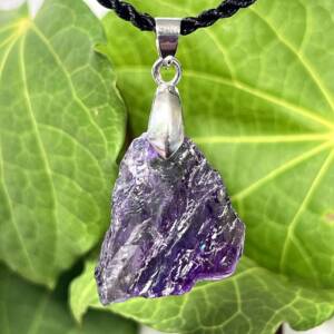 amethyst pendant natural raw purple quartz