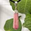 pink rhodonite pendant set in silver