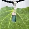 natural blue tourmaline pendant set in silver