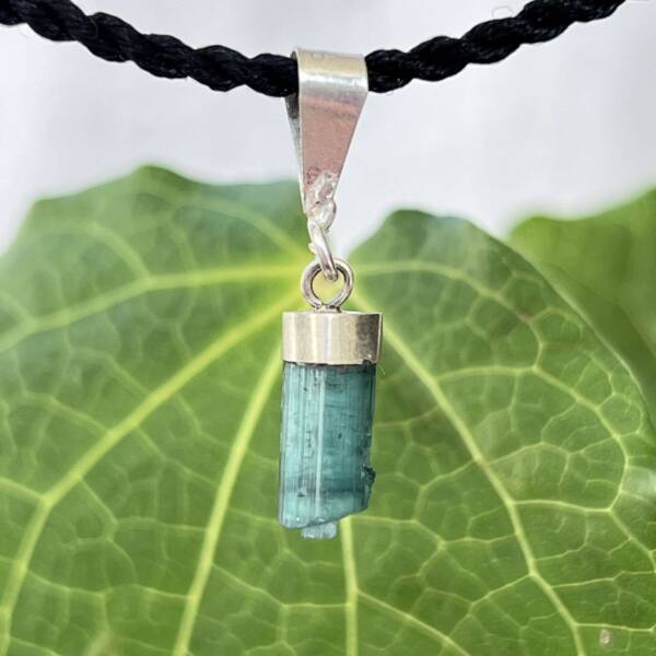 natural blue tourmaline pendant