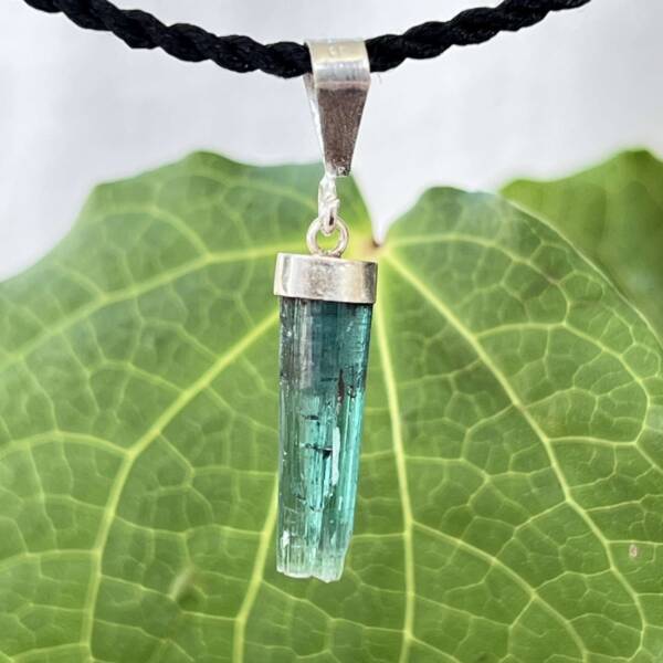 natural blue tourmaline pendant