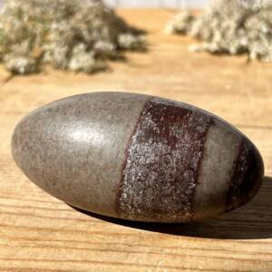 shiva lingham with a ring of dark brown through the paler jasper