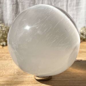 a white selenite sphere