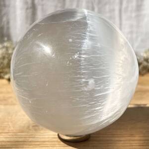 a white selenite sphere