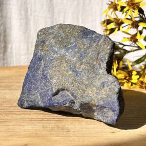 natural lapis lazuli deep blue and masses of iron pyrite