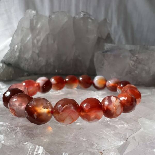 Red flower agate bracelet